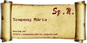 Szepesy Mária névjegykártya
