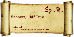 Szepesy Mária névjegykártya