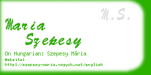 maria szepesy business card